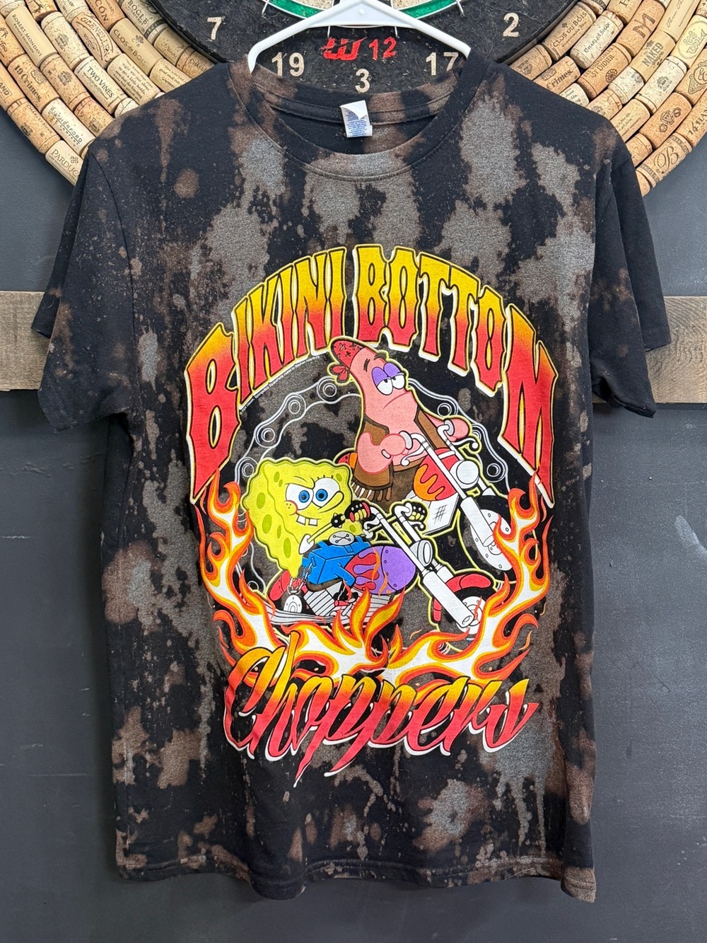 Bikini Bottom Choppers Graphic Tee - Black/Brown Tie-Dye